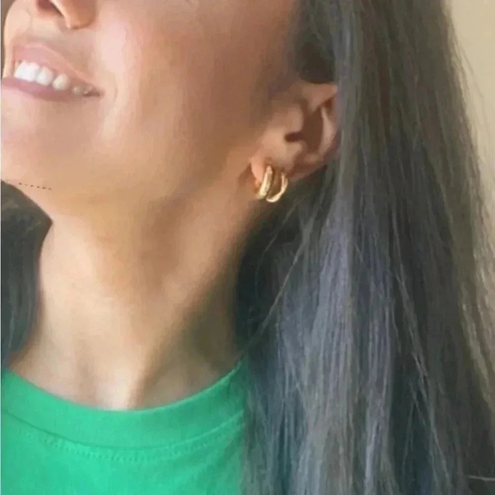 Chunky hoops 18K gold plated - Picture 5 of 6